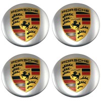 Изображение товара Наклейки на диски Porsche 60 мм серебристые сфера