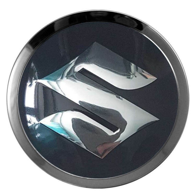 Заглушки для диска со стикером Suzuki (64/60/6) хром и черный