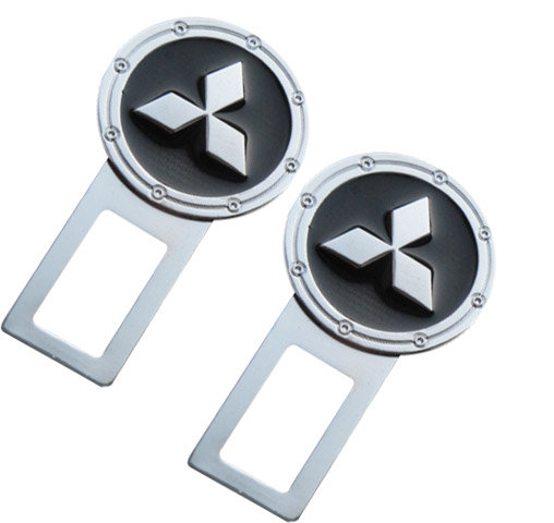 Заглушка ремня безопасности с логотипом Mitsubishi хром с черным