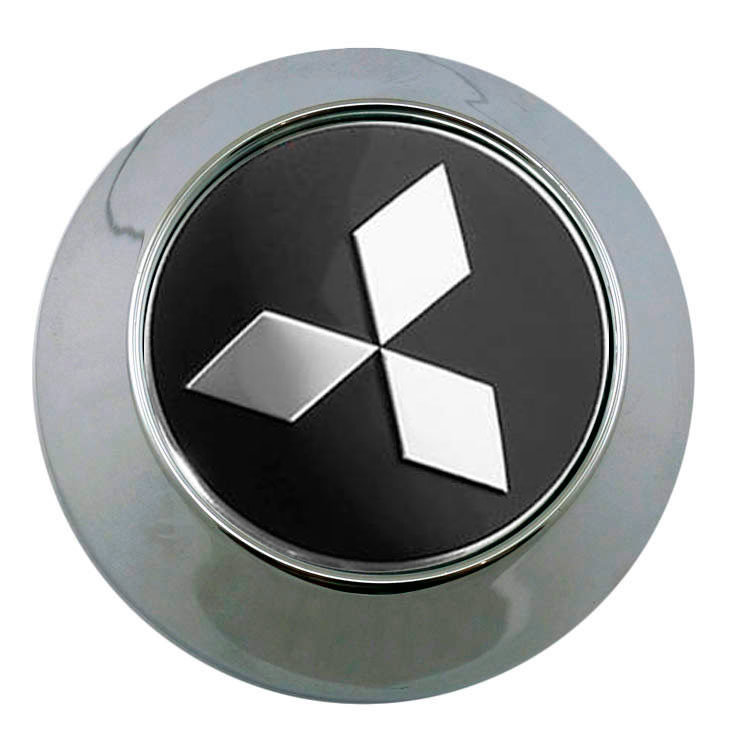 Колпачок на диски Mitsubishi 61/56/9 черный-хром конус 