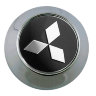 Колпачок на диски Mitsubishi 61/56/9 черный-хром конус 