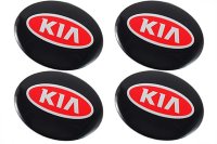 Изображение товара Наклейки на диски KIA линза 65 мм черно-красные