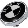 Колпачок на диски BMW 60/56/9 черно-белый хром  