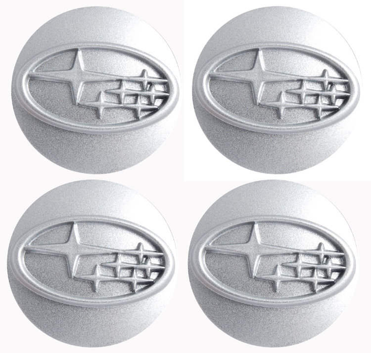 Наклейки объёмные Subaru silver 60 мм  