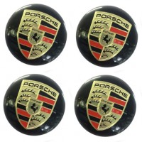 Изображение товара Наклейки на диски Porsche black сфера 60 мм