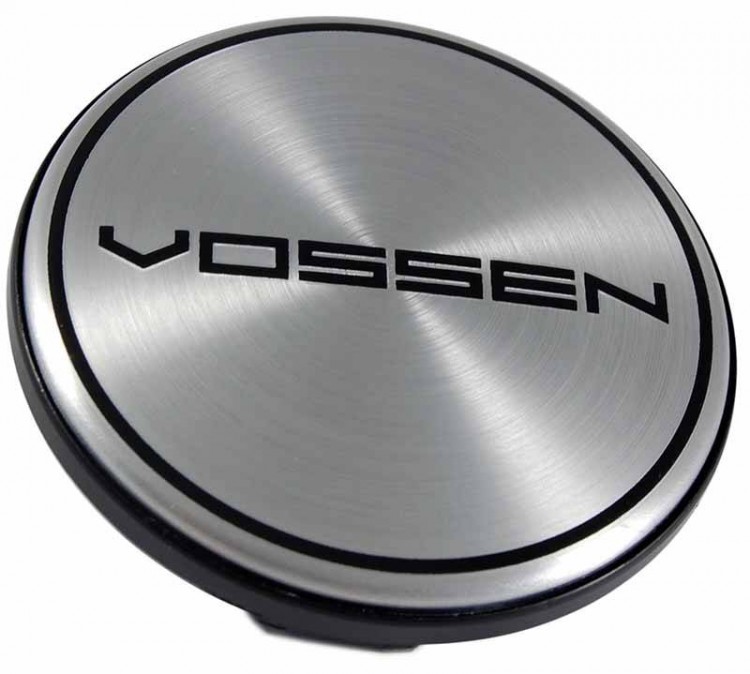 Колпачок ступицы VOSSEN 68/62.5/9 серебро с черным