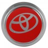 Колпачки на диски ВСМПО со стикером Toyota 74/70/9 хром и красный
