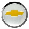 Заглушки для диска со стикером Chevrolet (64/60/6) хром и желтый