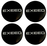 Изображение товара Наклейки на диски Exeed 54 мм сфера черные 
