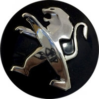Изображение товара Колпачки (заглушки) на диски ПЕЖО, черные хром, d54, 60/54/9