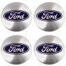 Наклейки на диски Ford с юбкой 60 мм серебристые