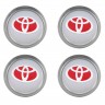 Заглушка на диски Toyota 74/70/9 хром с красным