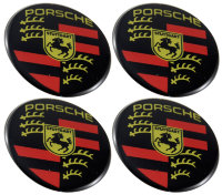 Изображение товара Наклейки на диски Porsche 60 мм black силиконовые 