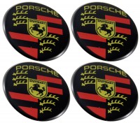 Изображение товара Наклейки на диски Porsche 45 мм силиконовые черные