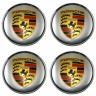 комплект колпачков центрального отверстия со стикером Porsche  (63/59/7) хром