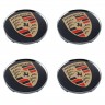 Колпачки на диски 62/56/8 хром со стикером Porsche черный 